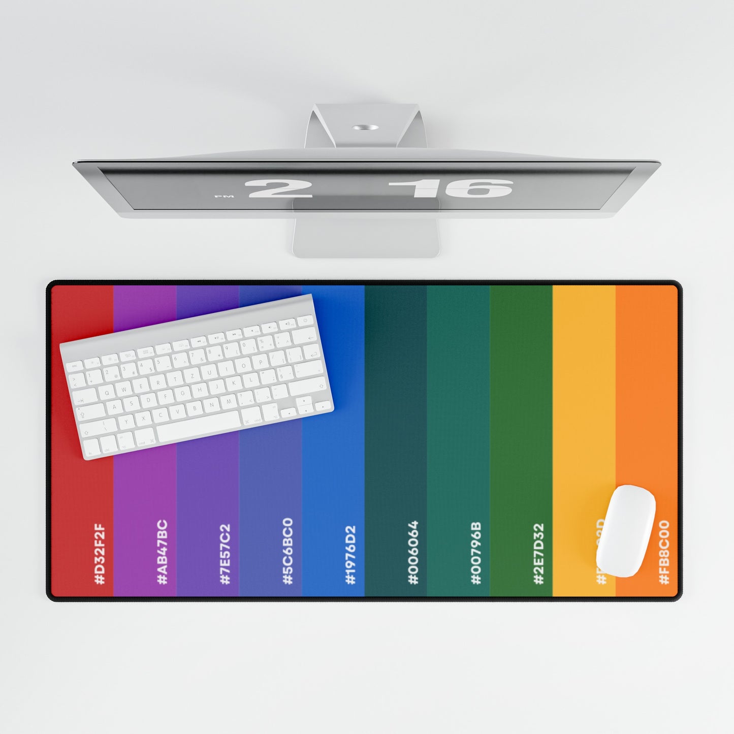 Hex Rainbow Desk Mat
