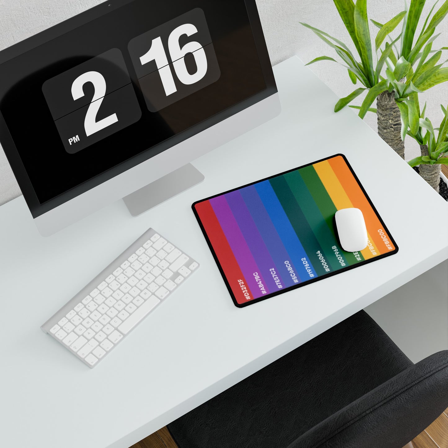 Hex Rainbow Desk Mat