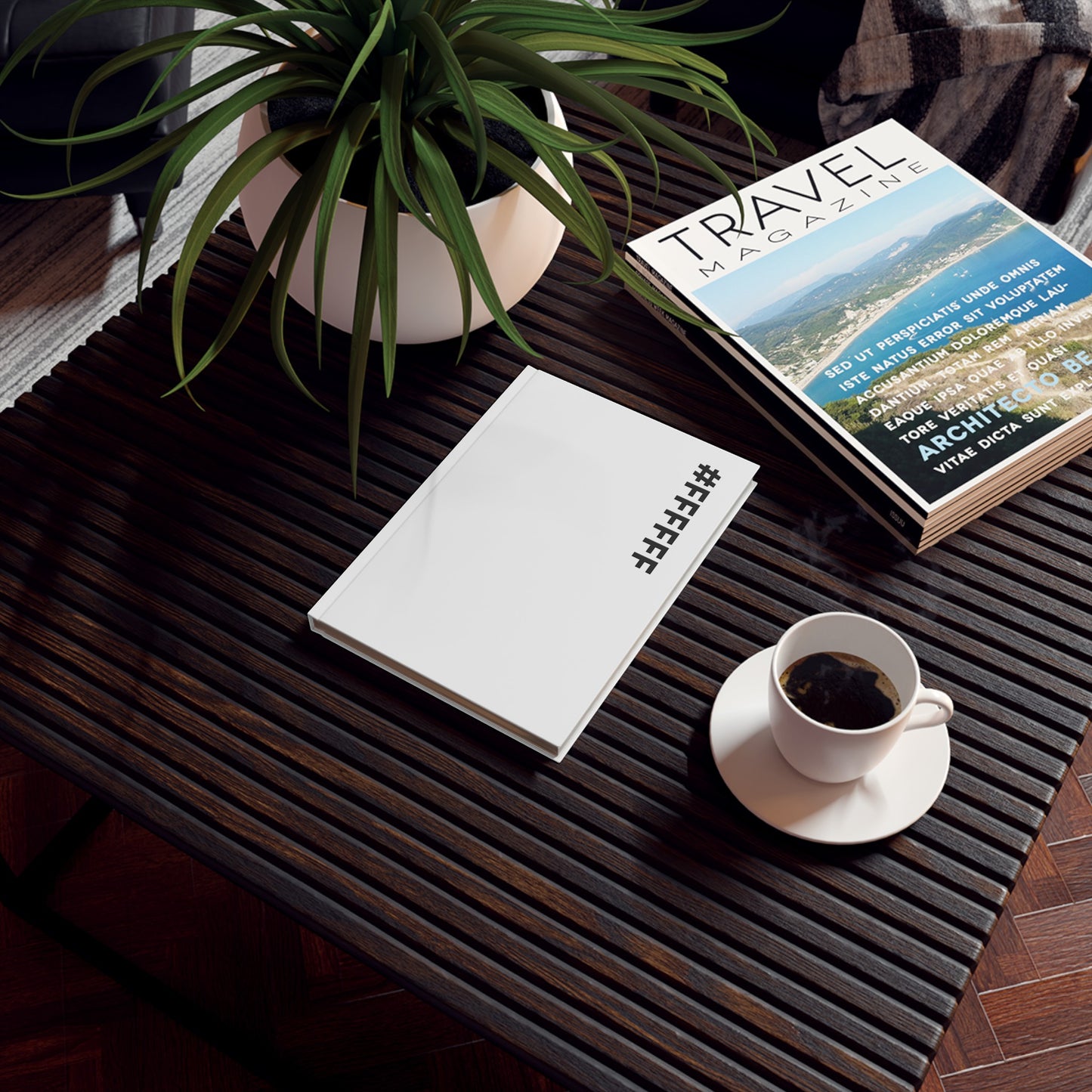 #FFFFFF Hard Backed Notebook