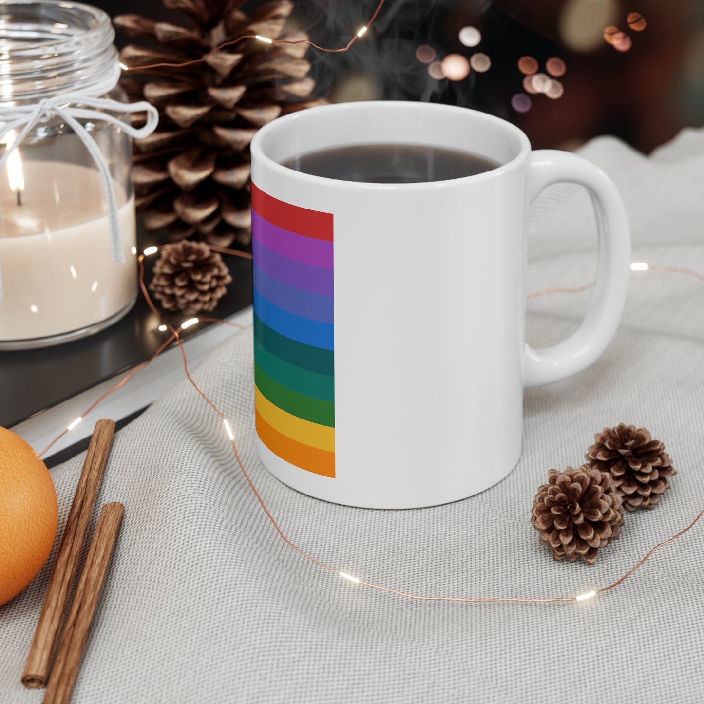Hex Rainbow 11oz White Mug