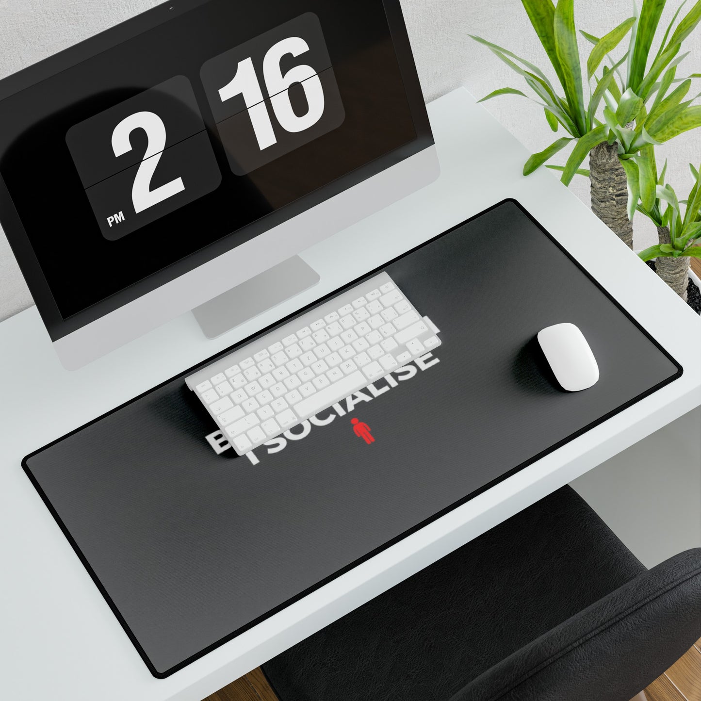 I Code Better Than I Socialise Grey Desk Mat