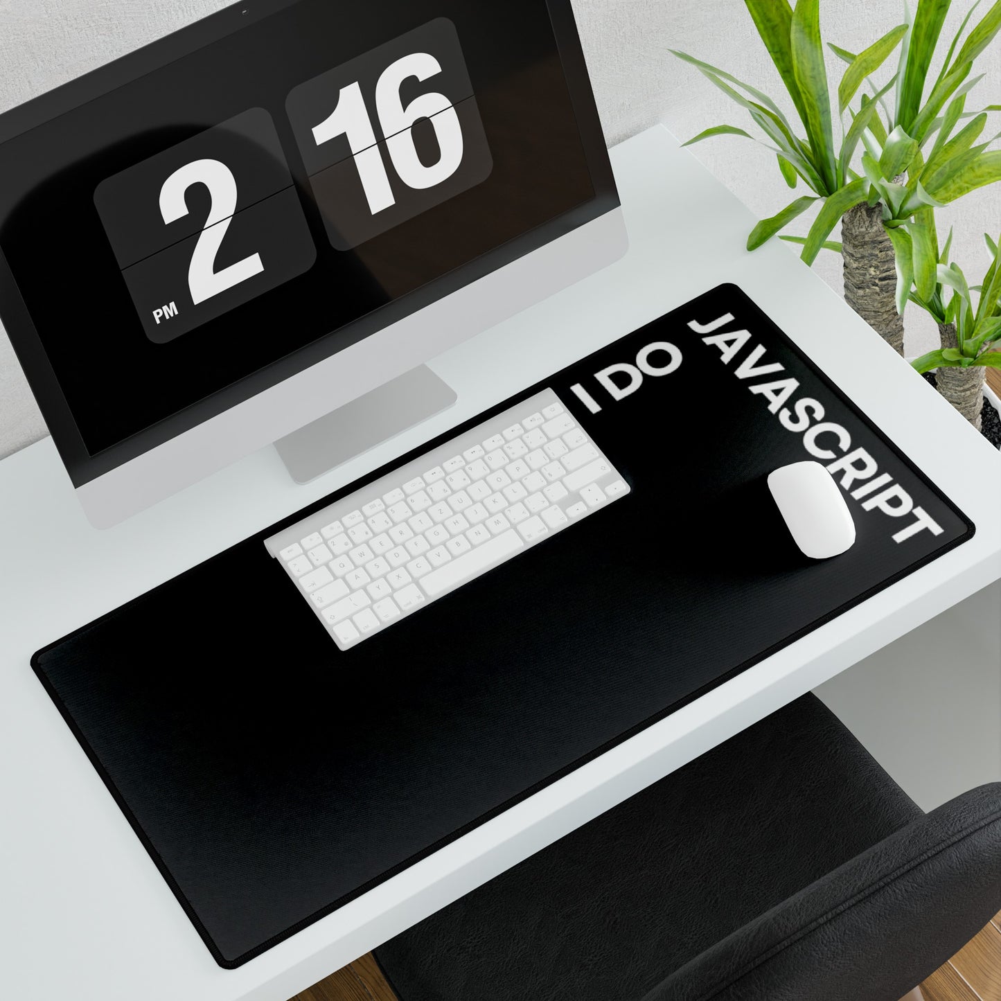 I Do JavaScript Black Desk Mat