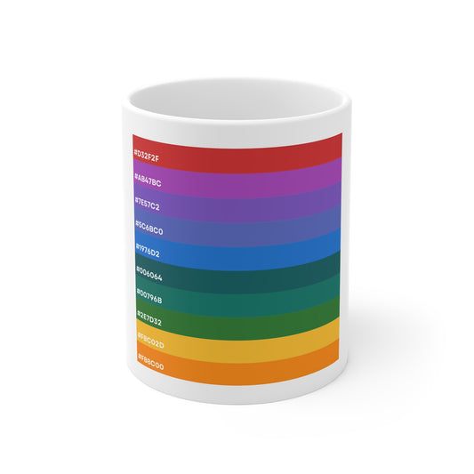 Hex Rainbow 11oz White Mug
