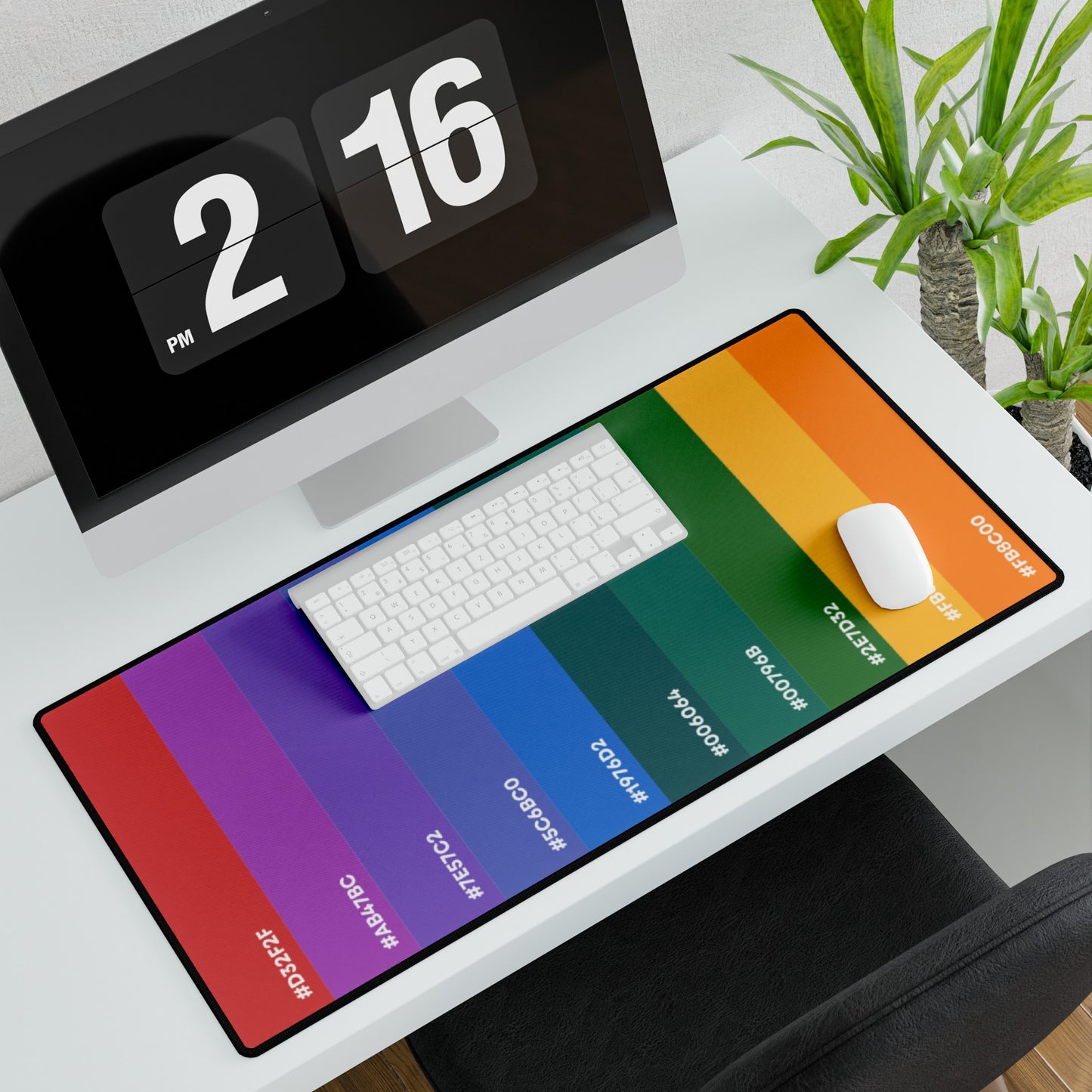 Hex Rainbow Desk Mat