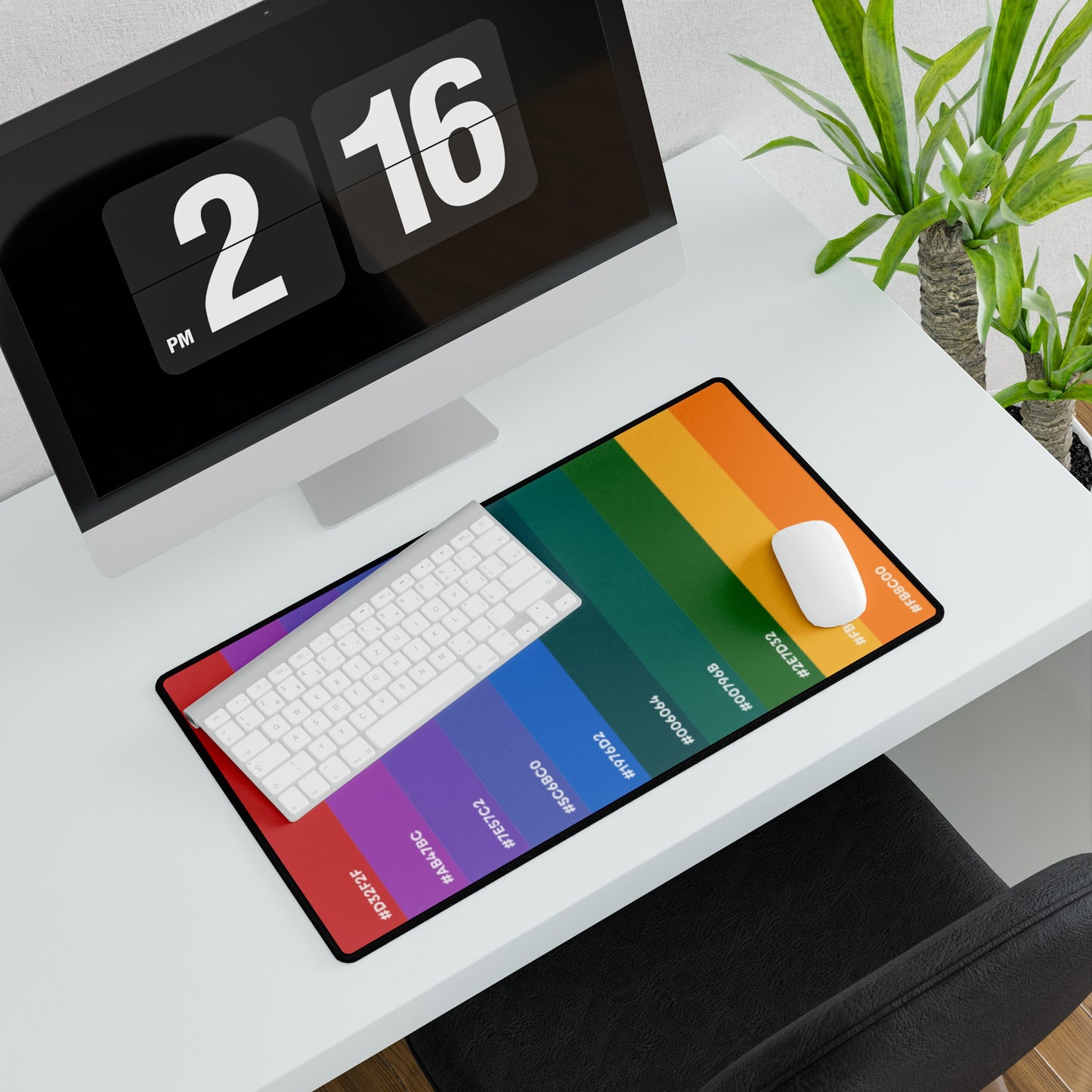 Hex Rainbow Desk Mat