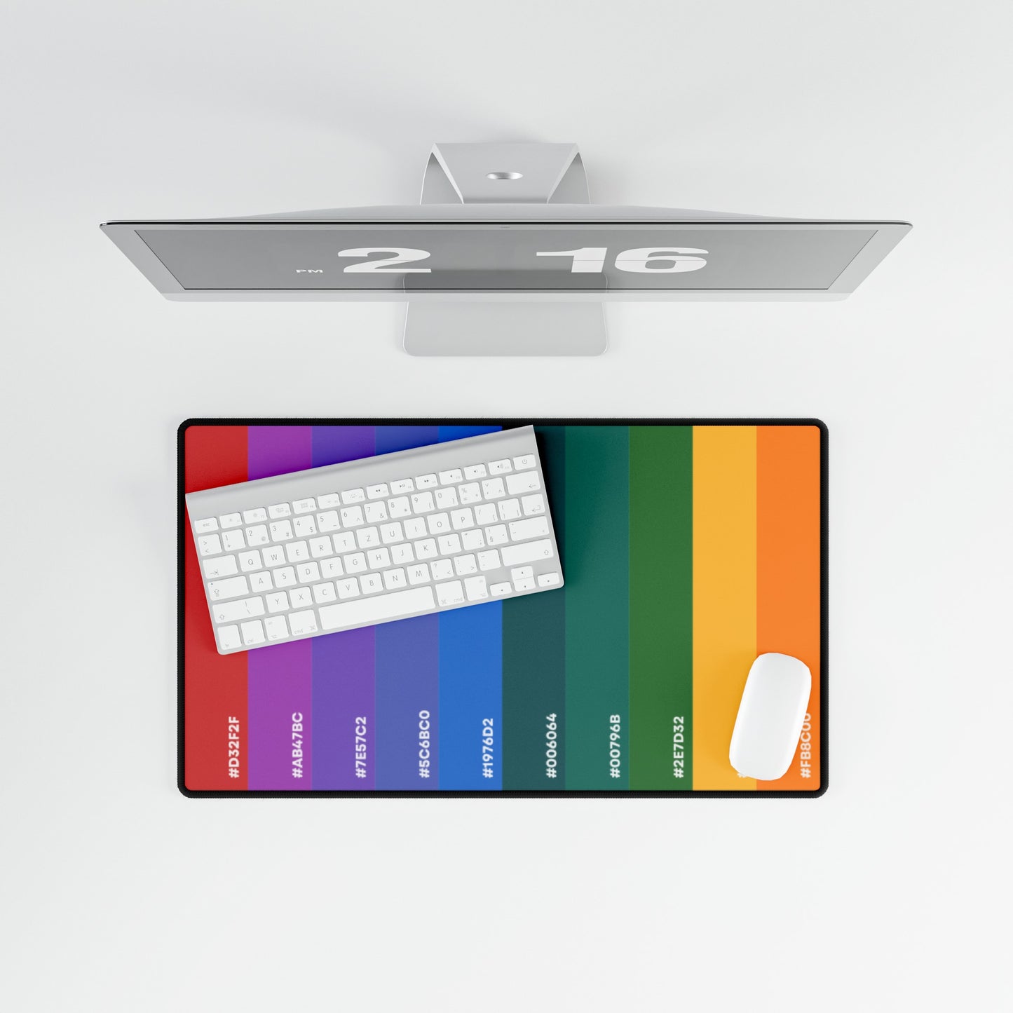 Hex Rainbow Desk Mat