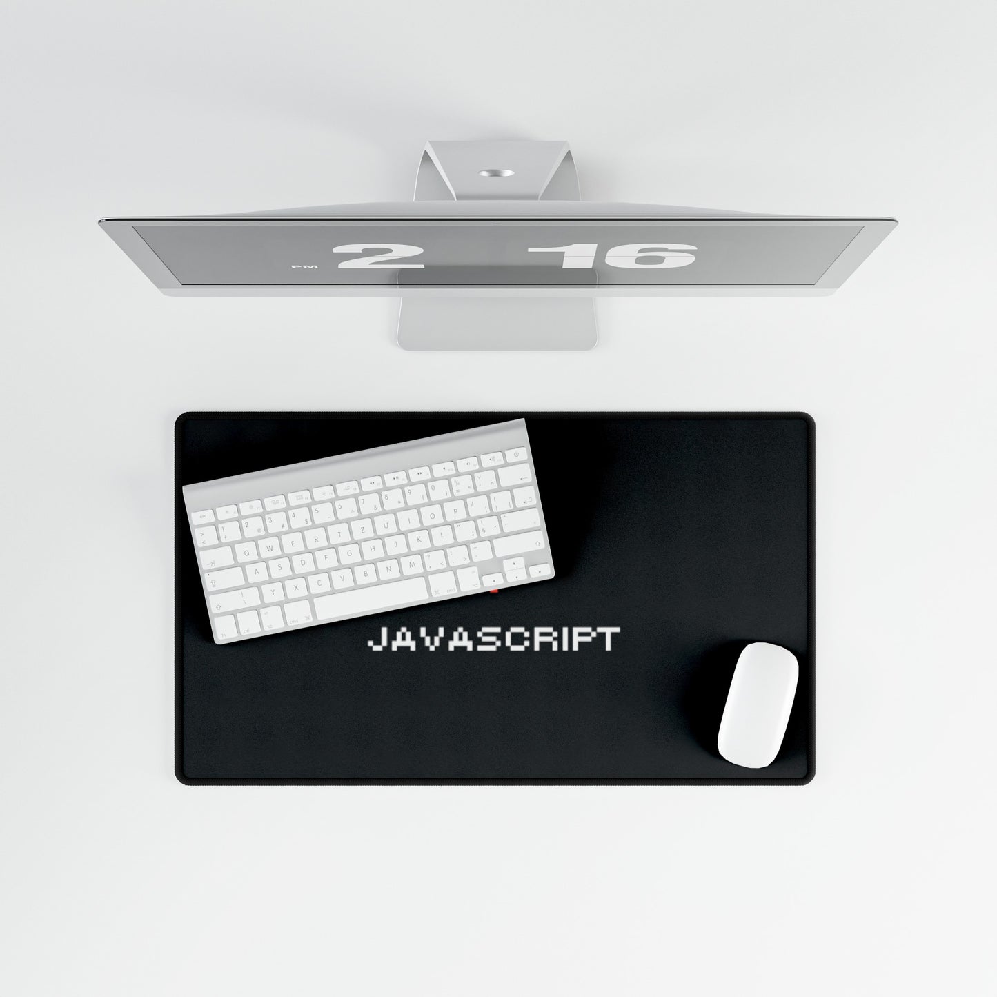 I Heart JavaScript Black Desk Mat