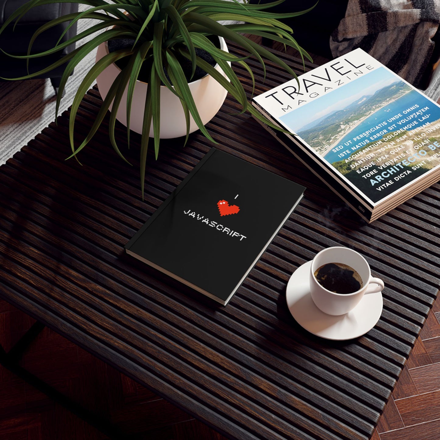 I Heart JavaScript Black A5 Notebook