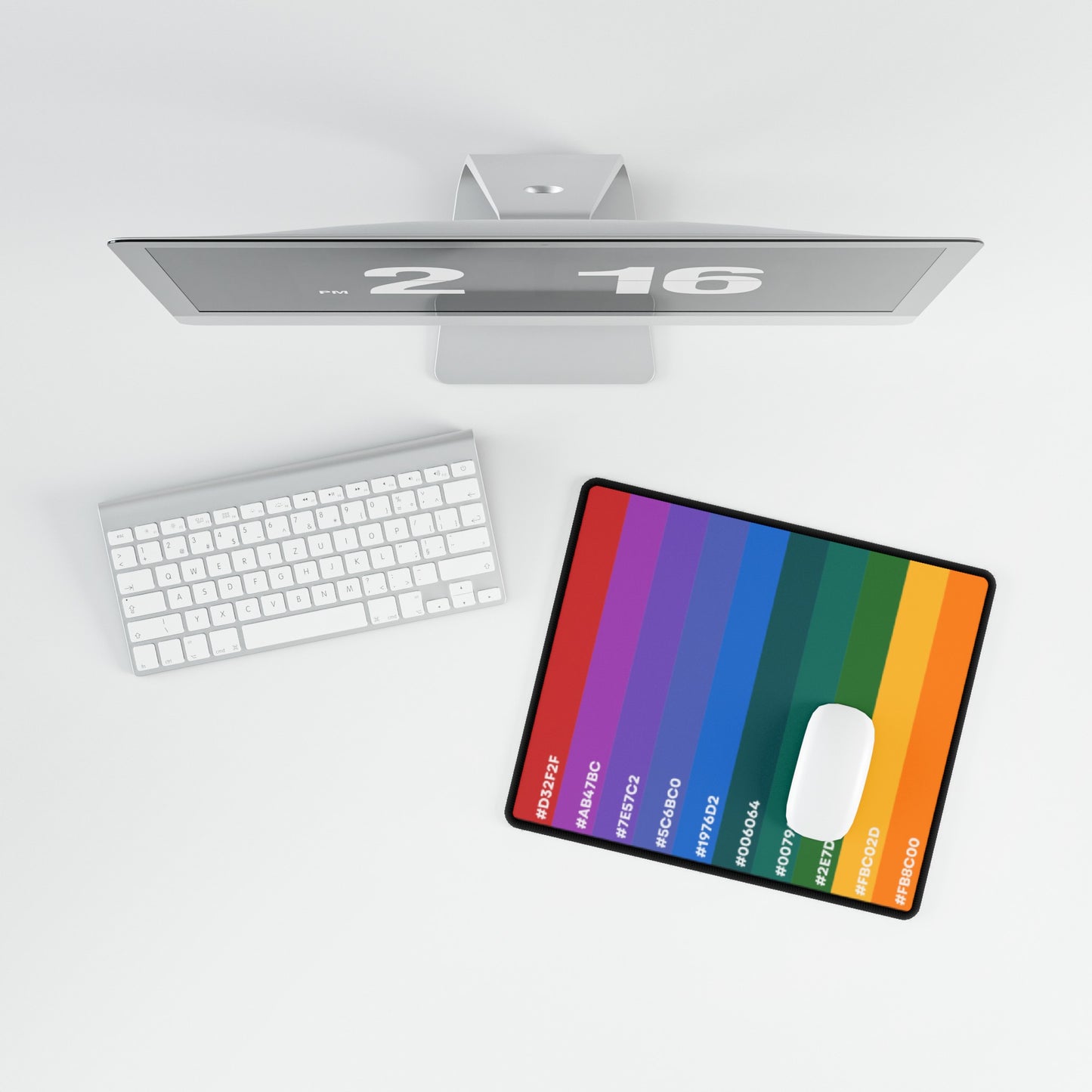 Hex Rainbow Desk Mat