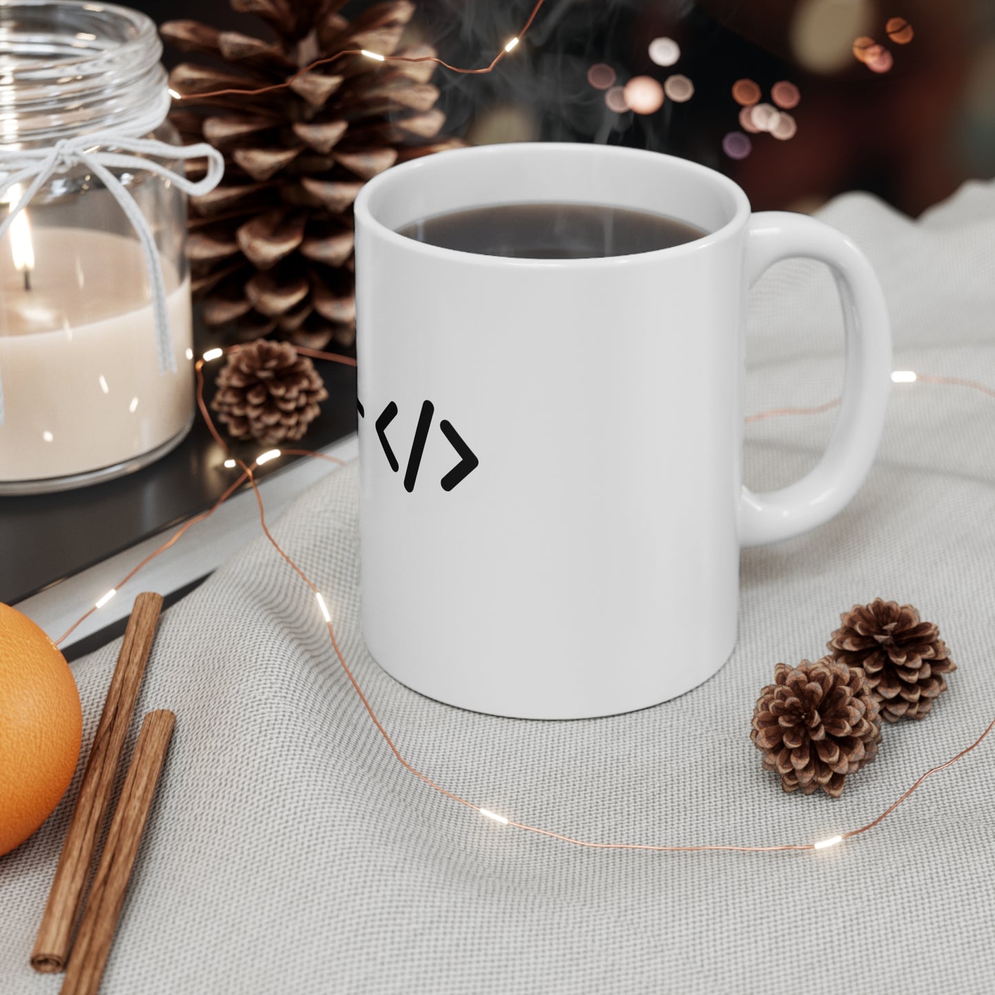 Coffee and Code 11oz White Mug