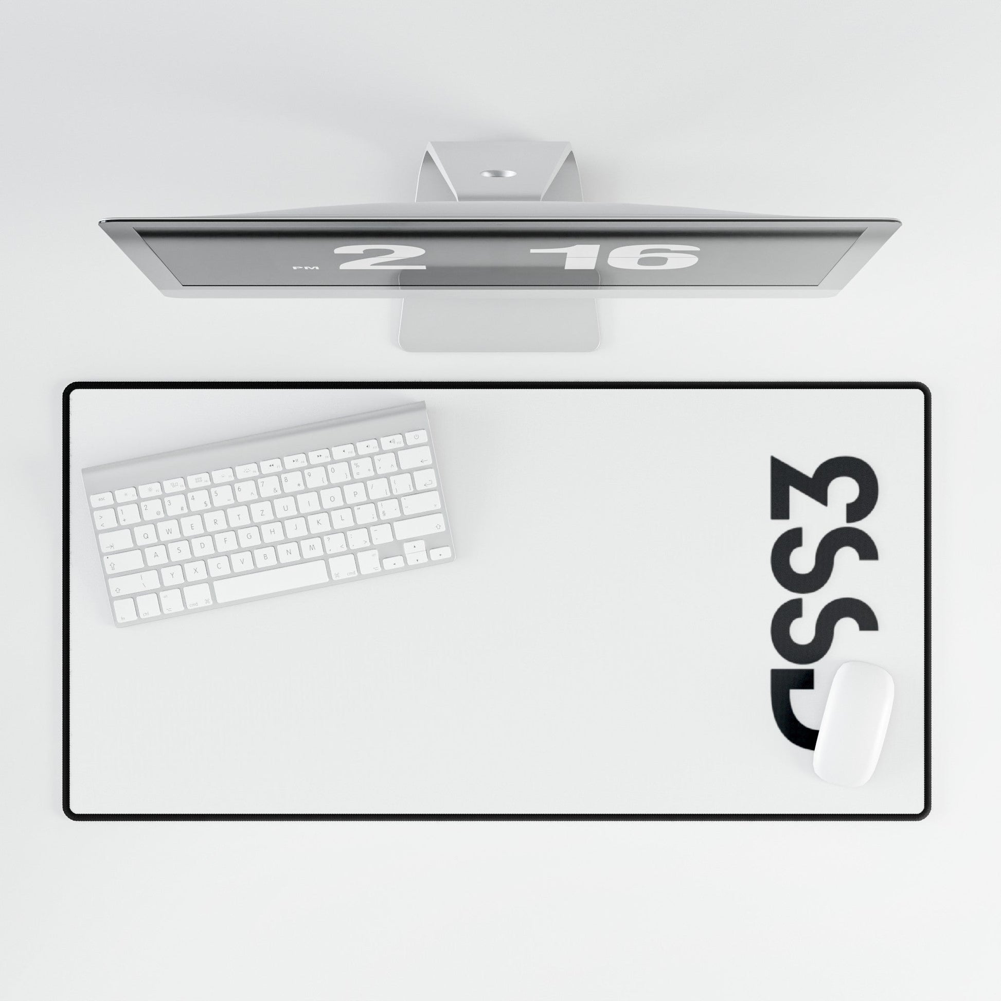 CSS3 White Desk Mat - Coder Cave