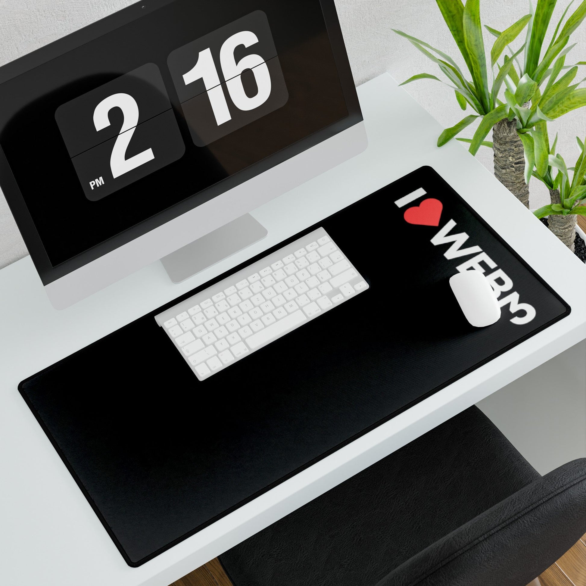 I <3 WEB3 Black Desk Mat - Coder Cave