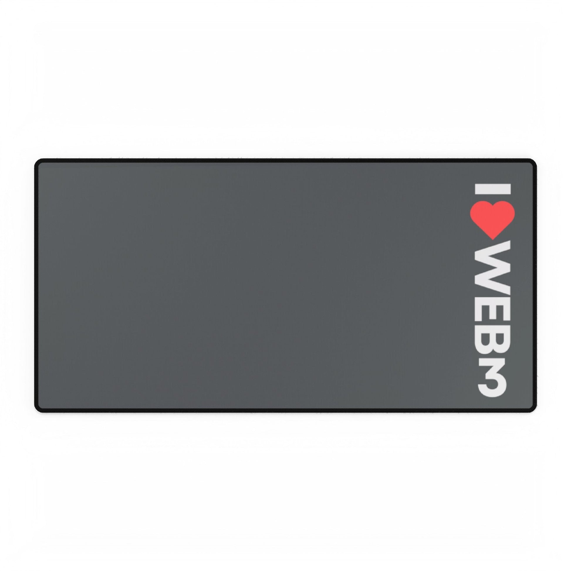 I <3 WEB3 Grey Desk Mat - Coder Cave