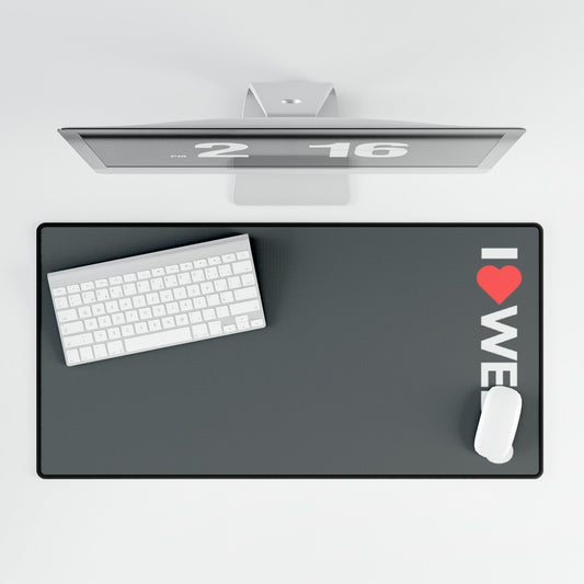 I <3 WEB3 Grey Desk Mat - Coder Cave