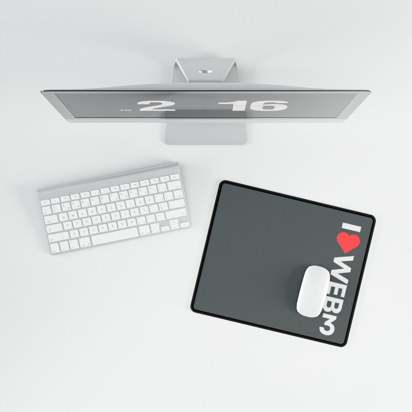 I <3 WEB3 Grey Desk Mat - Coder Cave