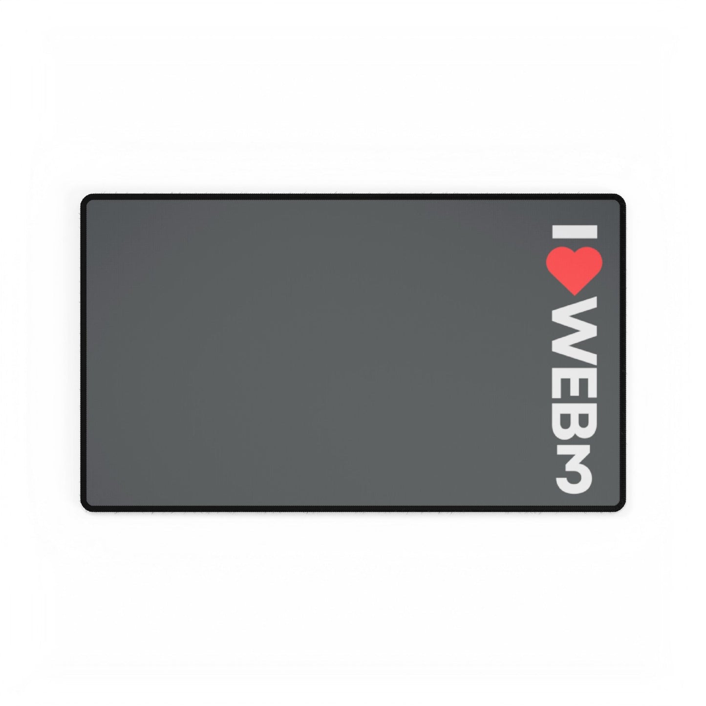 I <3 WEB3 Grey Desk Mat - Coder Cave