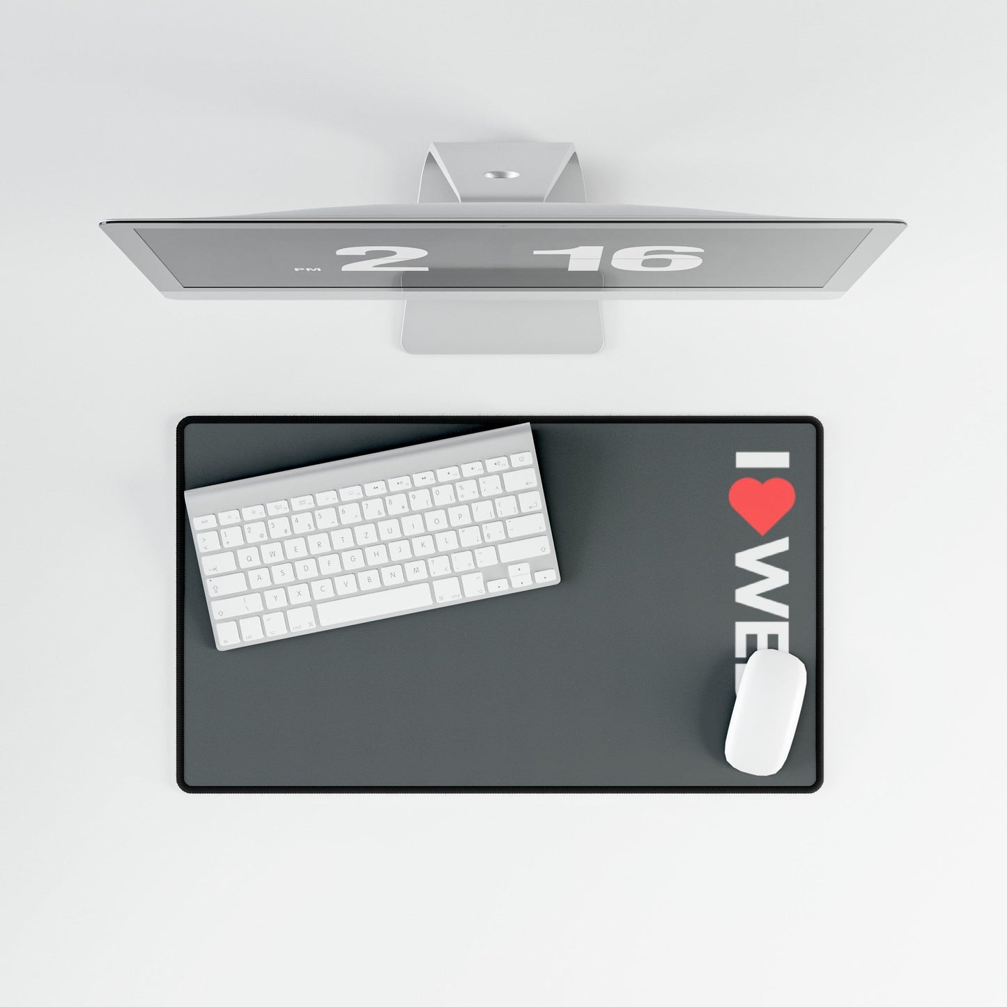 I <3 WEB3 Grey Desk Mat - Coder Cave