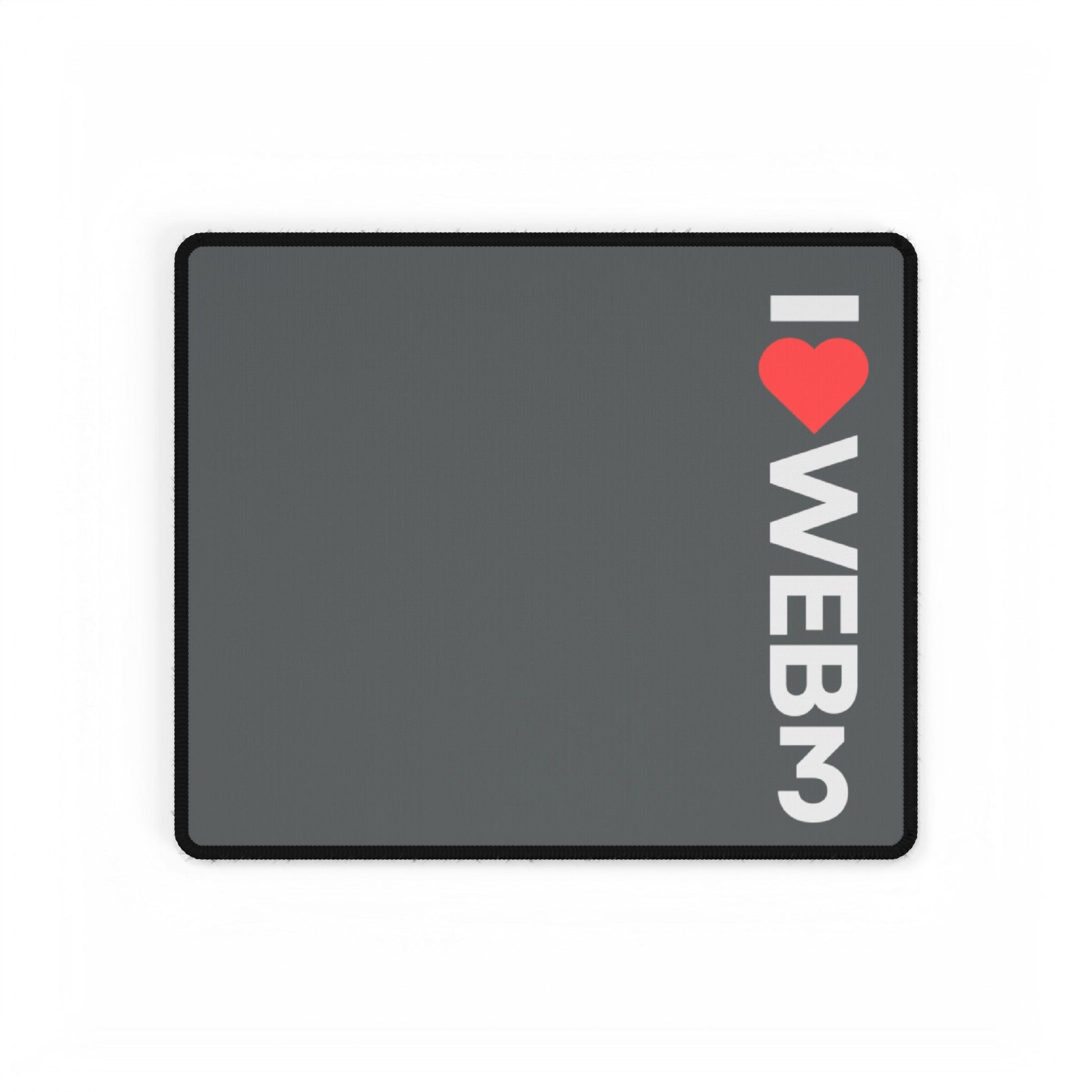 I <3 WEB3 Grey Desk Mat - Coder Cave