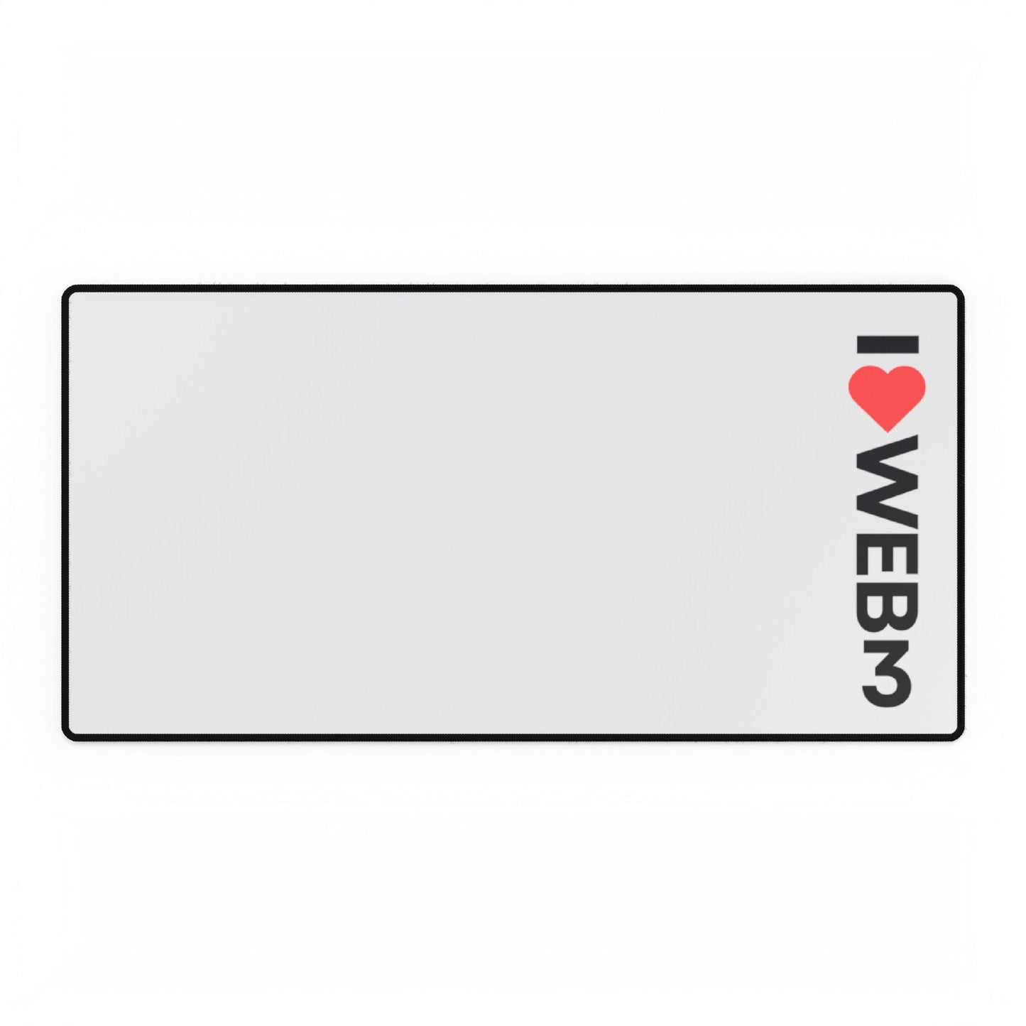 I <3 WEB3 White Desk Mat - Coder Cave