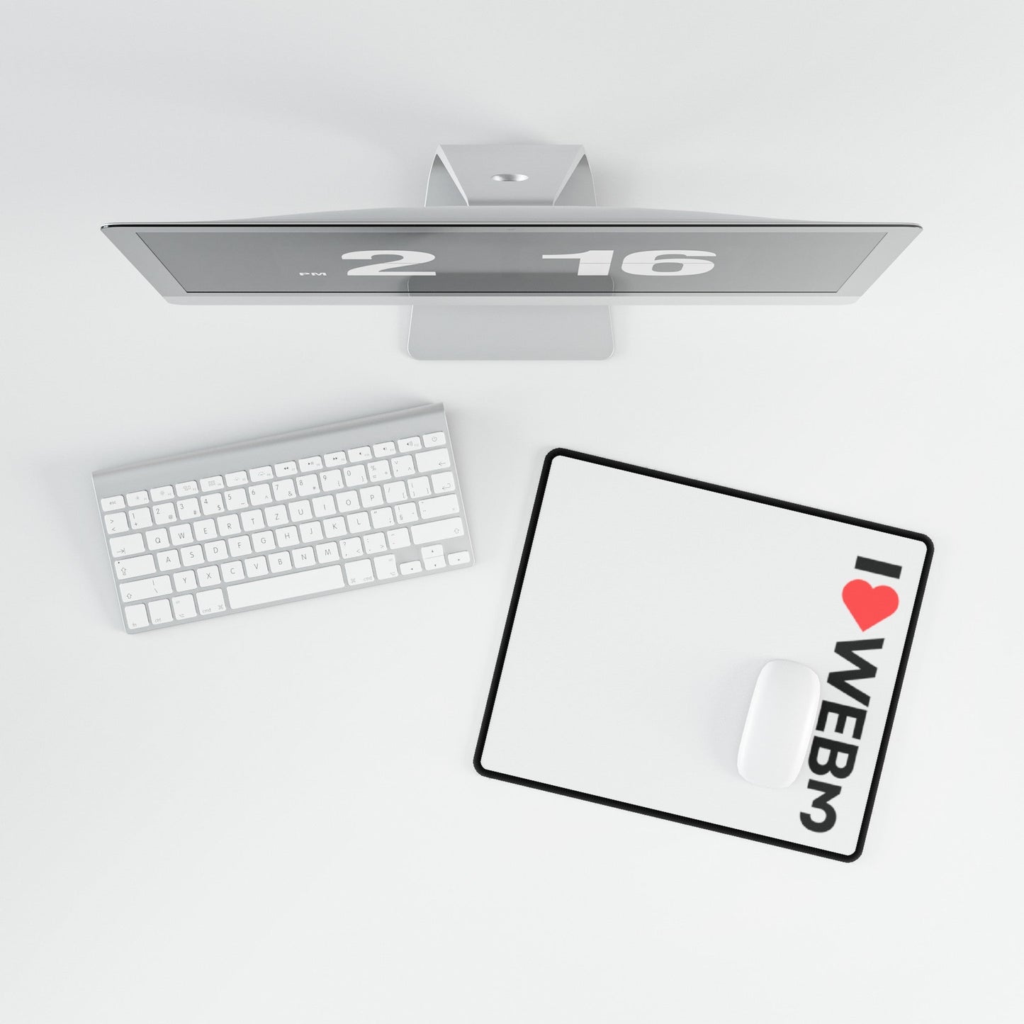 I <3 WEB3 White Desk Mat - Coder Cave