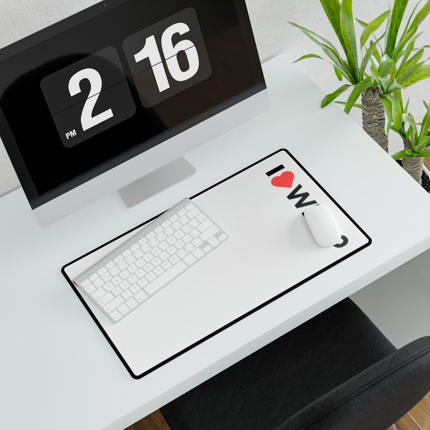 I <3 WEB3 White Desk Mat - Coder Cave