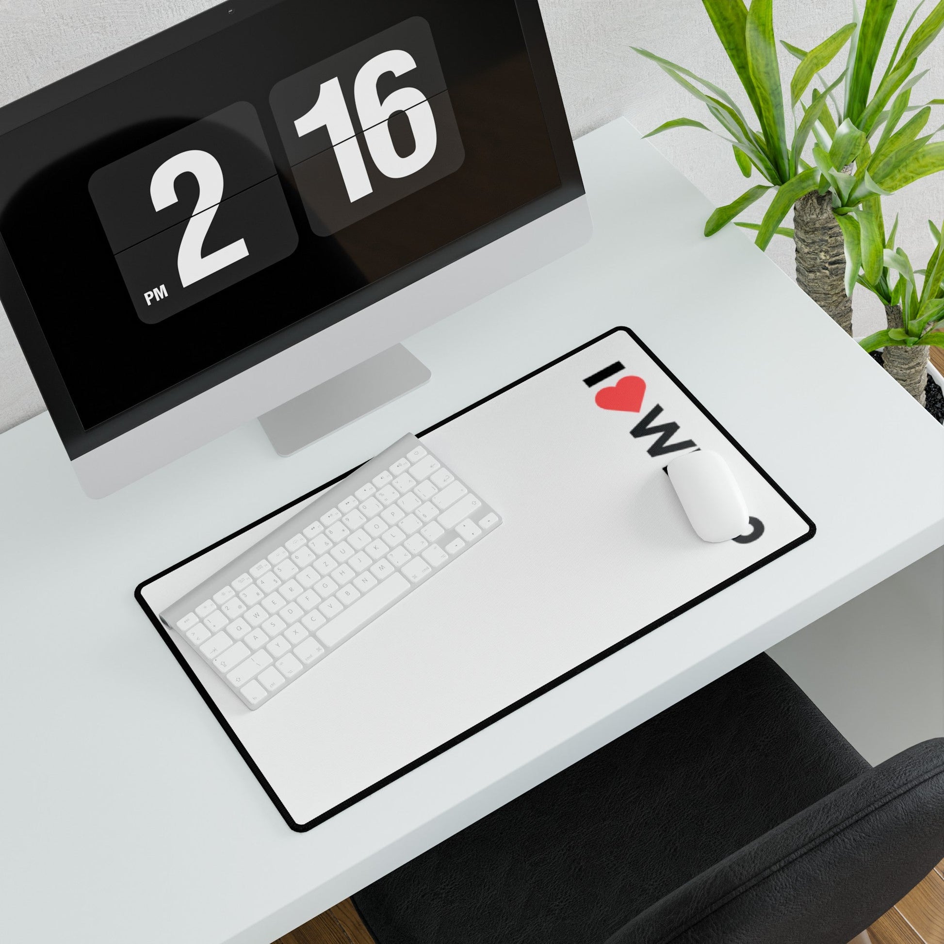 I <3 WEB3 White Desk Mat - Coder Cave