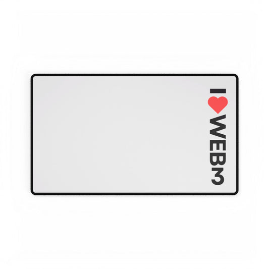 I <3 WEB3 White Desk Mat - Coder Cave