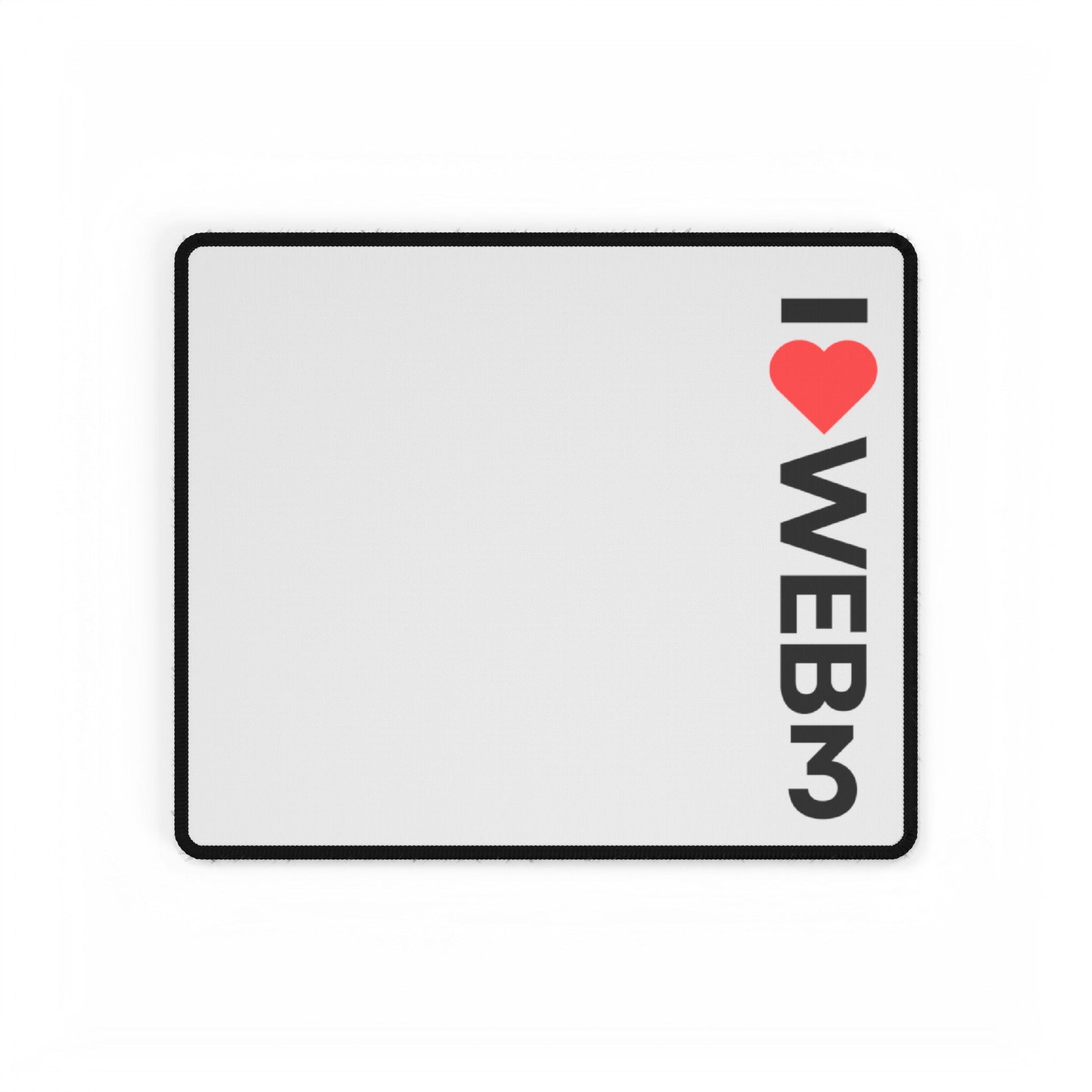 I <3 WEB3 White Desk Mat - Coder Cave
