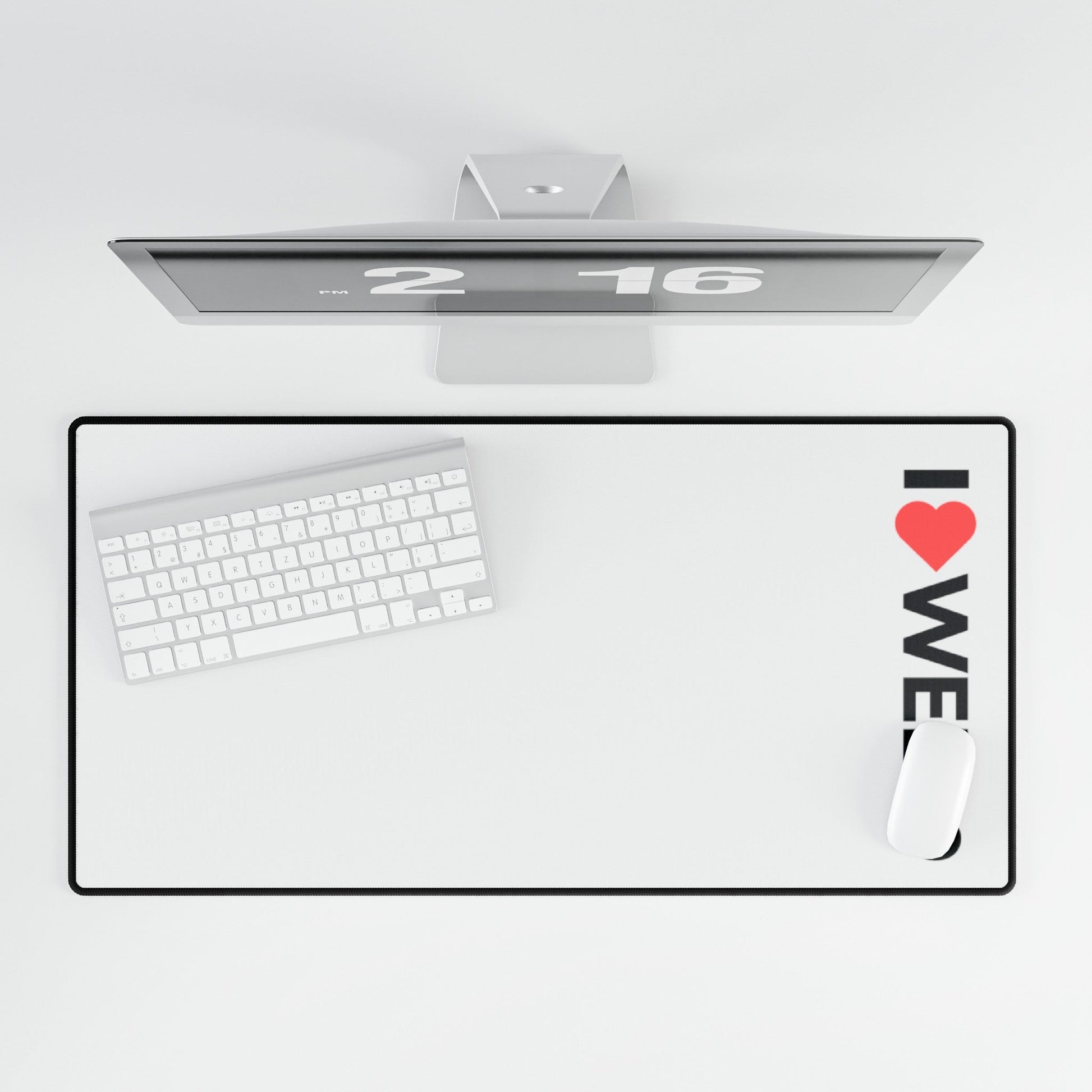 I <3 WEB3 White Desk Mat - Coder Cave