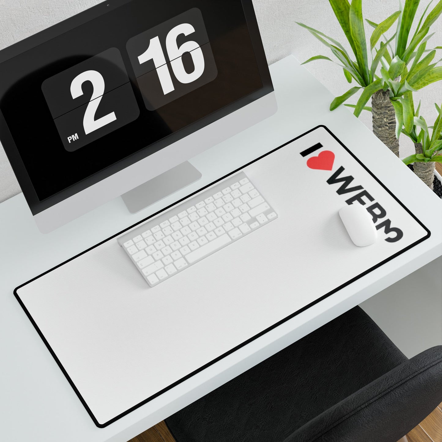 I <3 WEB3 White Desk Mat - Coder Cave