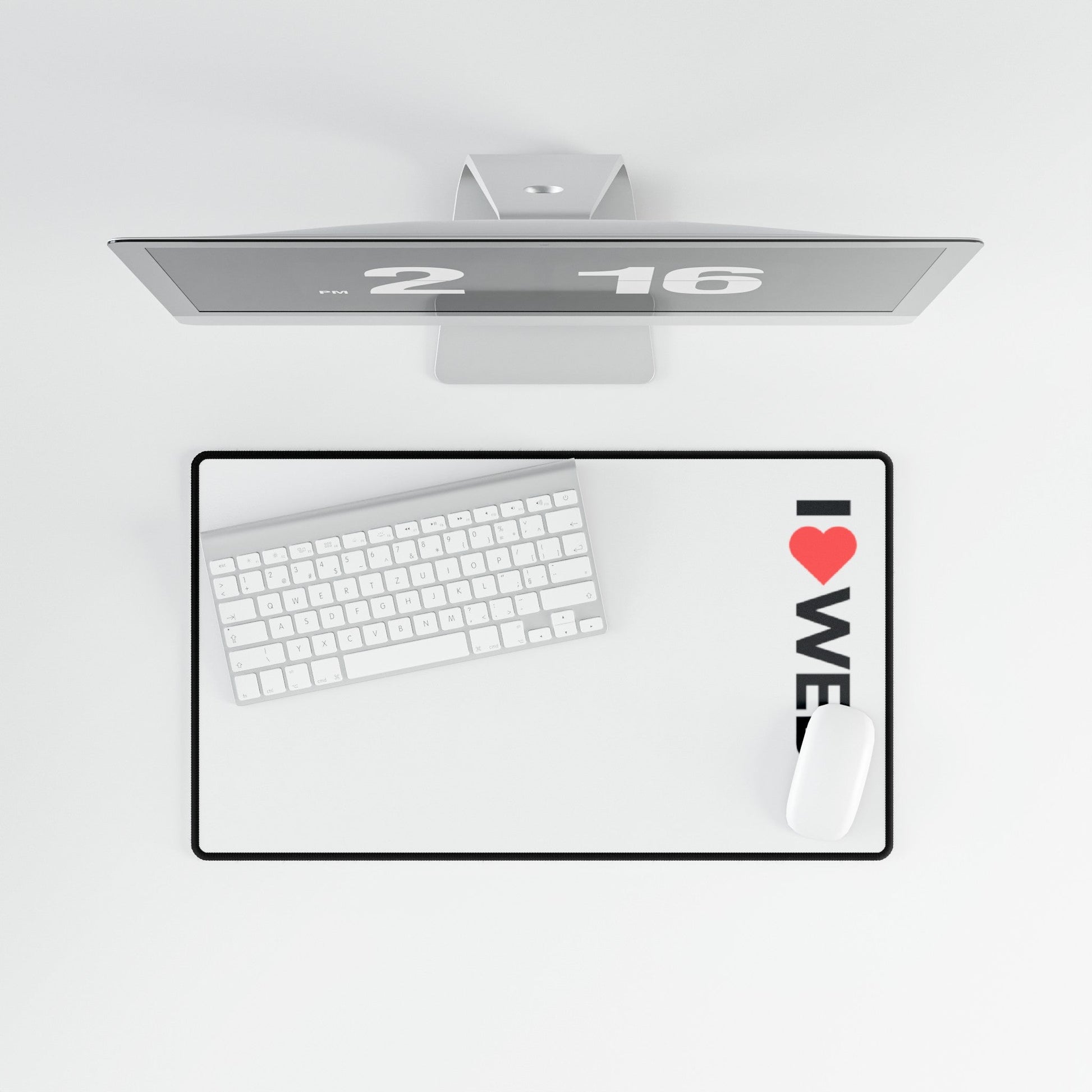 I <3 WEB3 White Desk Mat - Coder Cave