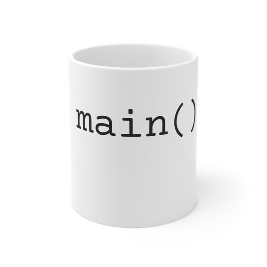 "int main()" 11oz White Mug - Coder Cave