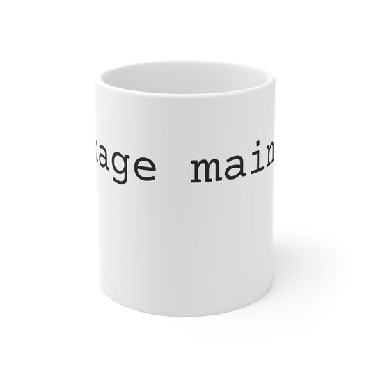 "package main" 11oz White Mug - Coder Cave