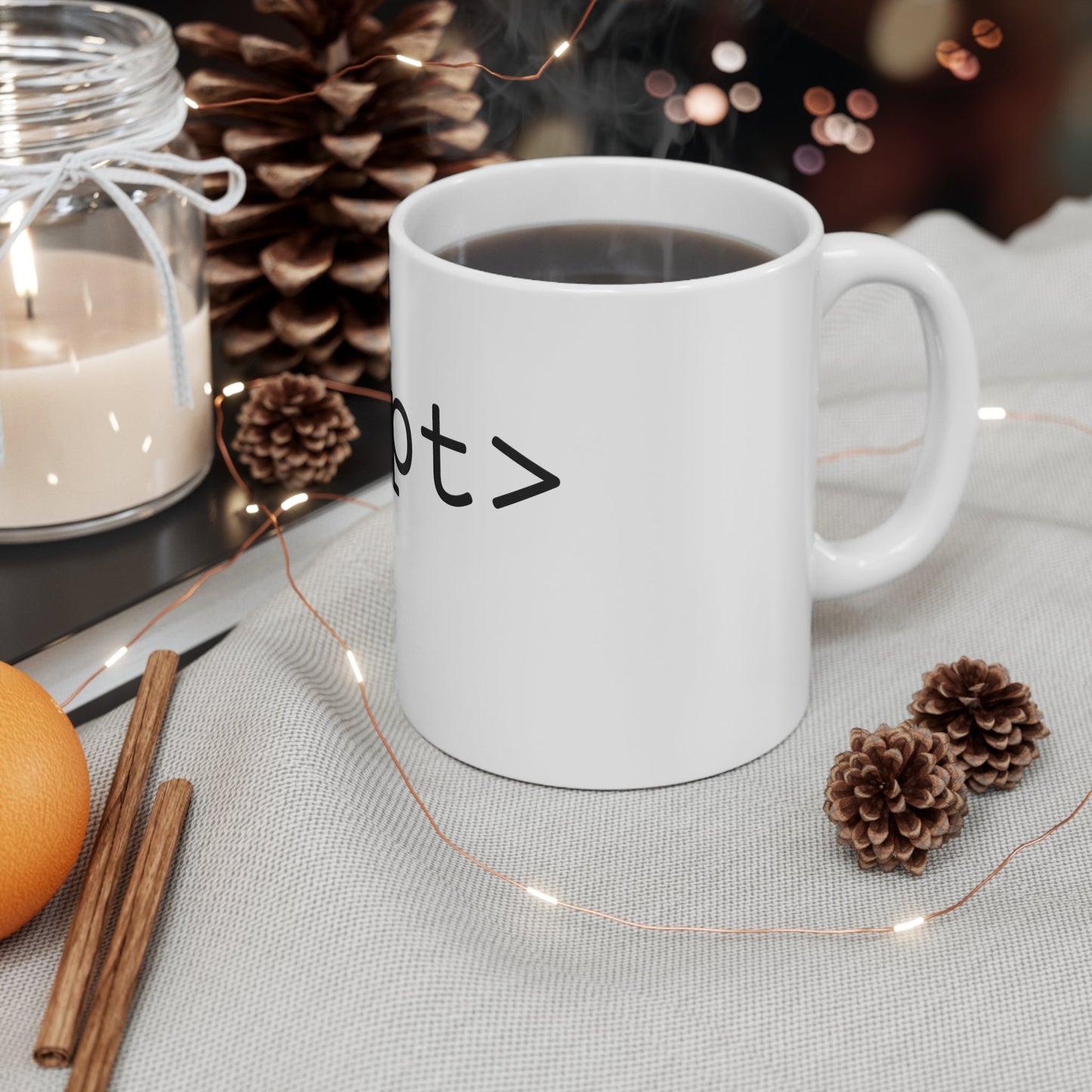 "<script>" 11oz White Mug - Coder Cave
