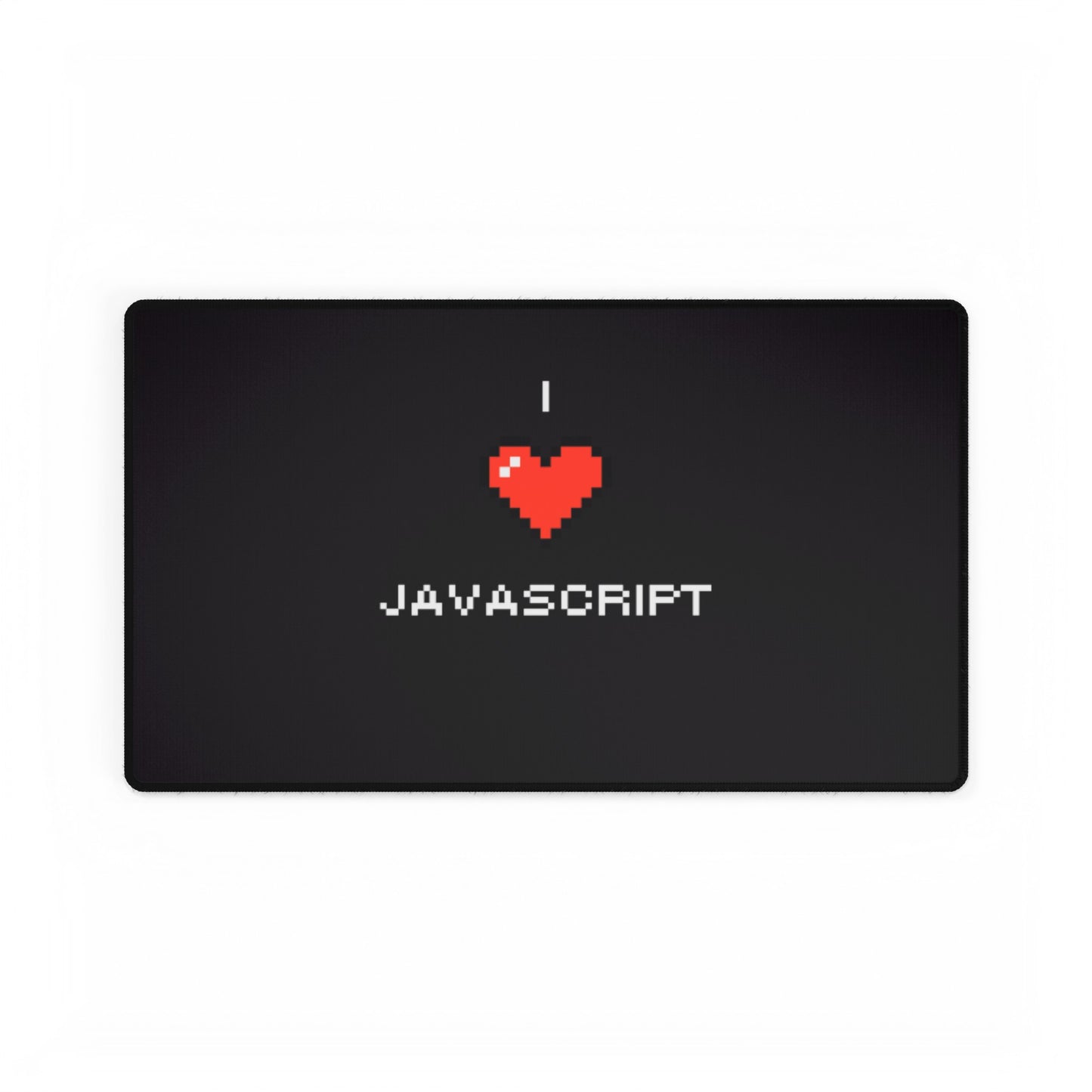 I Heart JavaScript Black Desk Mat