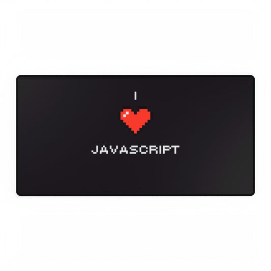 I Heart JavaScript Black Desk Mat