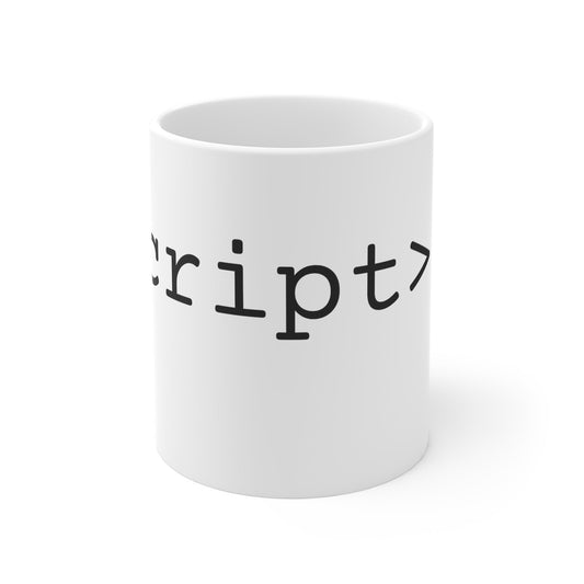 "<script>" 11oz White Mug - Coder Cave