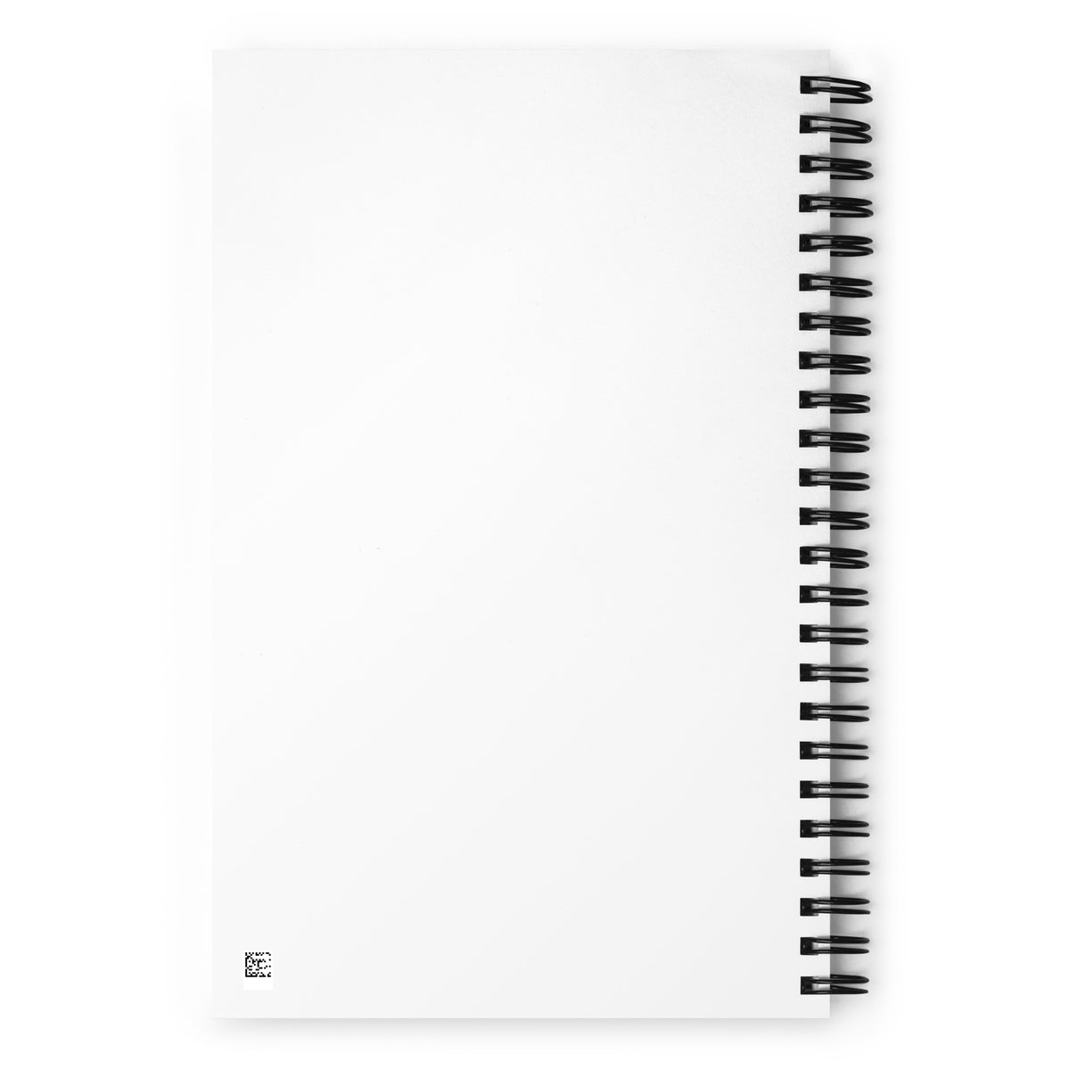 Back cover of the #FFFFFF Hex Code spiral notebook, plain white