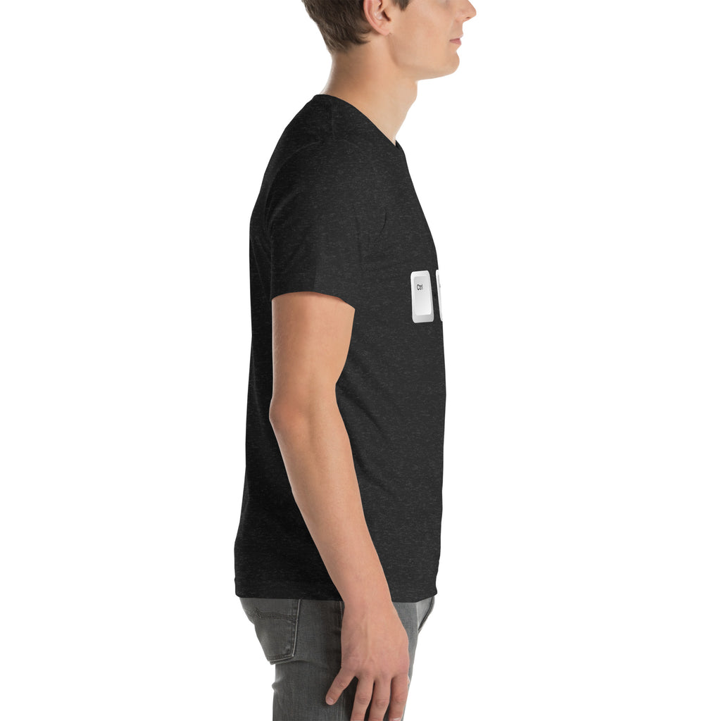 Ctrl + Alt + Dad black t-shirt, three white keyboard keycaps (view 5)